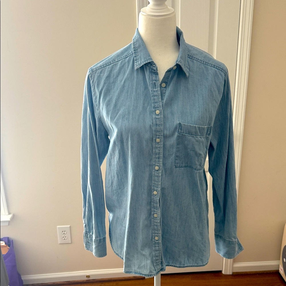 LOFT Light Blue Denim Blouse